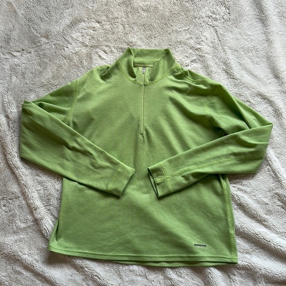 Patagonia Quarter Zip Pullover Green Lightweight Hiking Outdoor Size Small - Picture 1 of 10